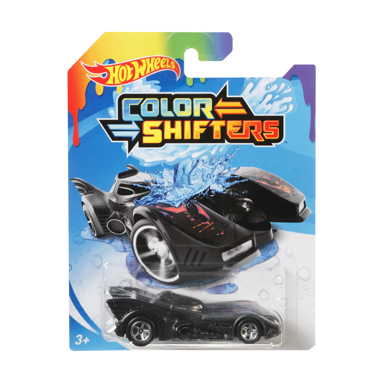 Confezione di auto Hot Wheels Color Shifters con un'auto a tema Batman.