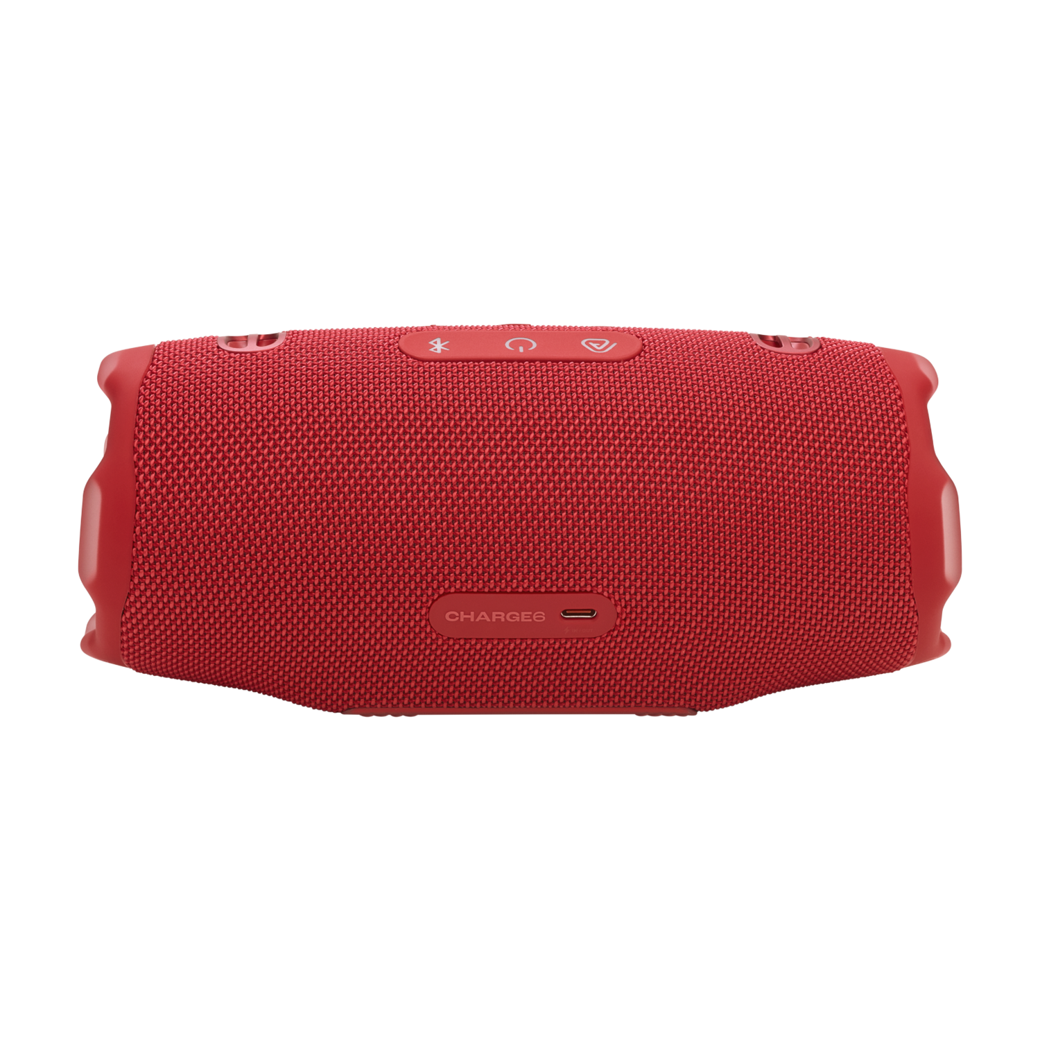 Red rectangular speaker with buttons on top. The Charge 6 model is visible.