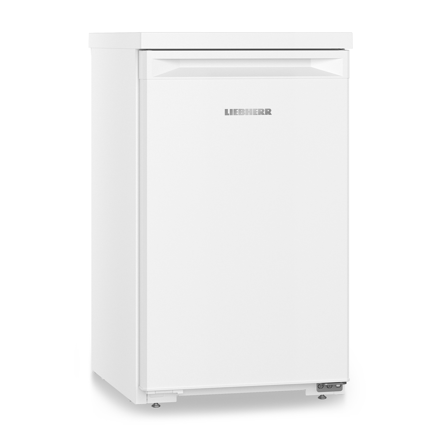 Frigorifero Liebherr bianco, un elettrodomestico alto a una porta su sfondo bianco.