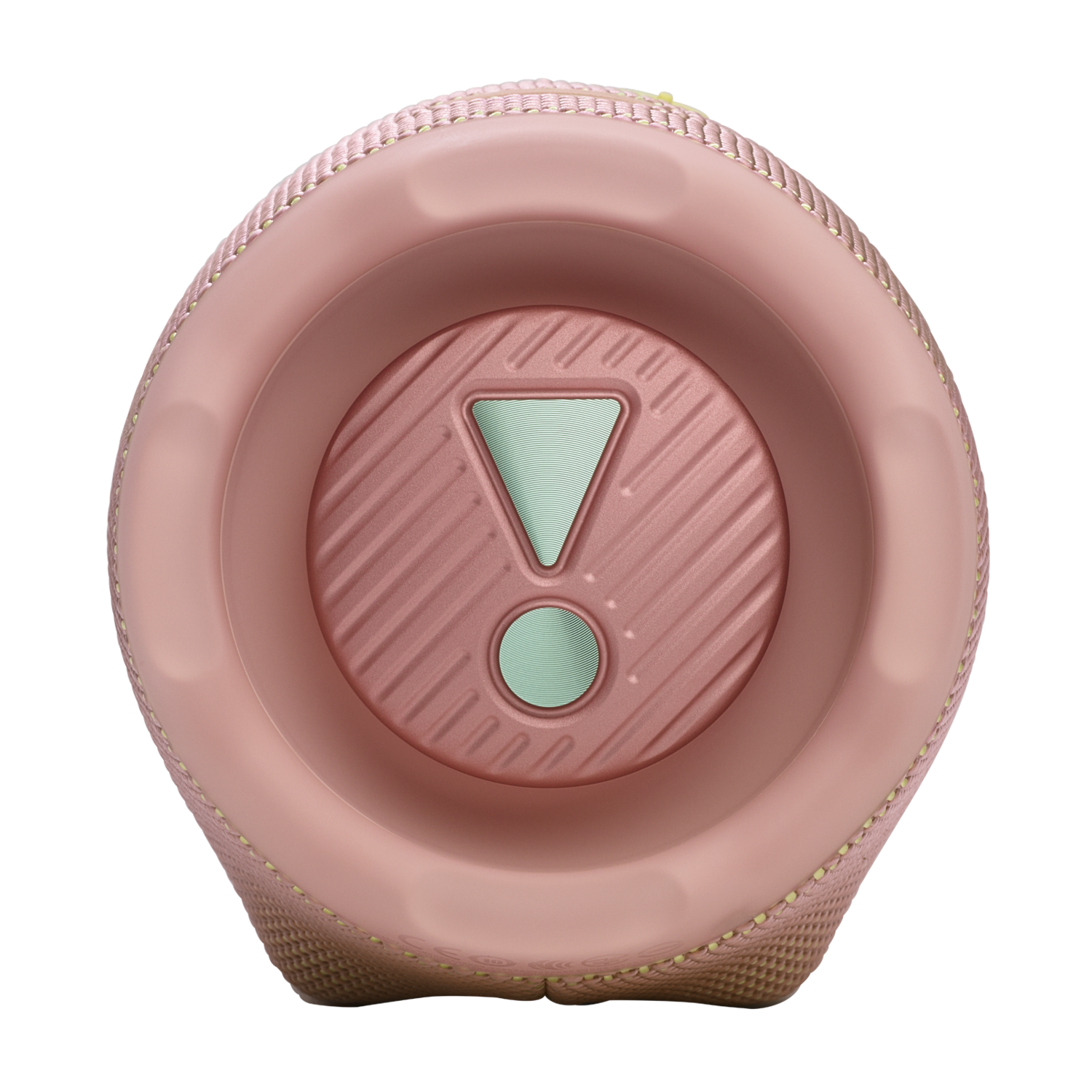 Pink speaker end with JBL logo and exclamation mark on black background.