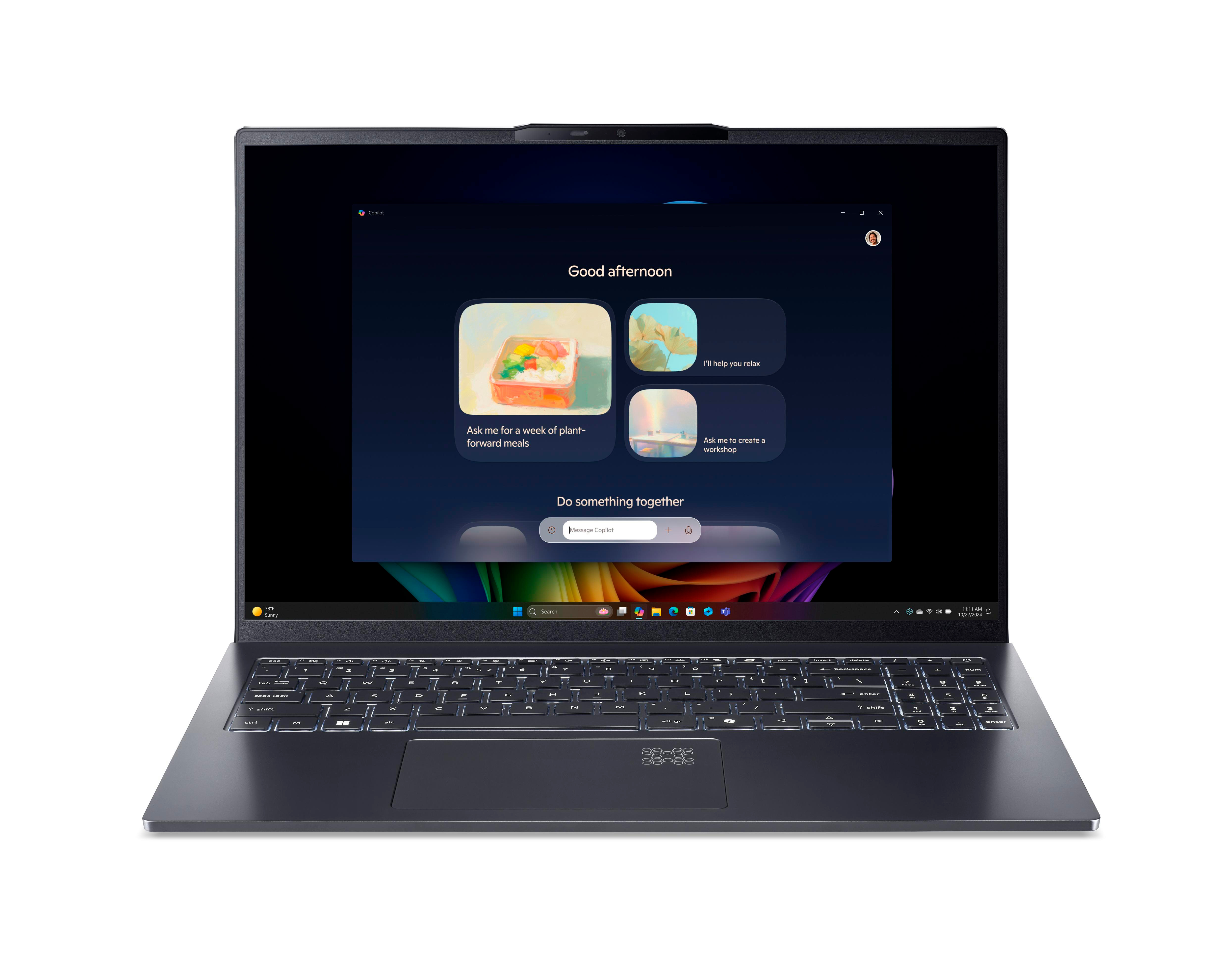 Laptop zeigt eine Benutzeroberfläche mit Menü und Optionen an.