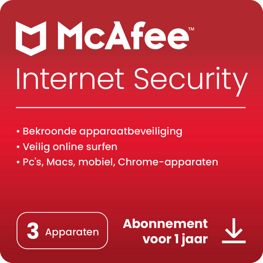 McAfee Internet Security 3 Toestellen 1 Jaar