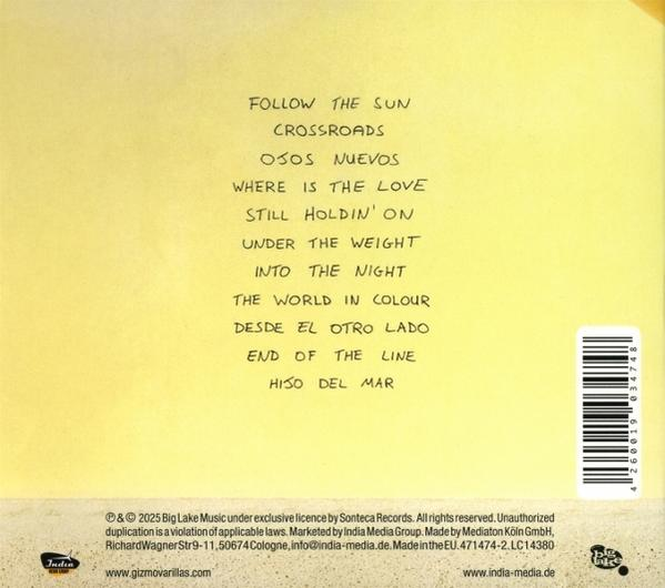 Rückseite einer CD-Hülle mit Songtiteln, Credits und Urheberrechtsinformationen.
