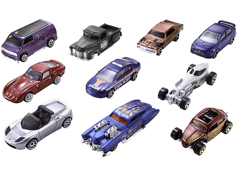 Modellino Auto Mattel Hot Wheels 10 Macchinine