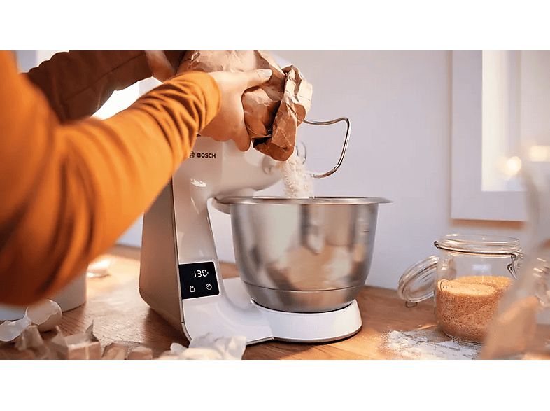 Bosch MUM5XW34 Küchenmaschine mit Waage Champagne/Weiß (Rührschüsselkapazität: 3,9 l, 1000 Watt) — Foto 2 von 5