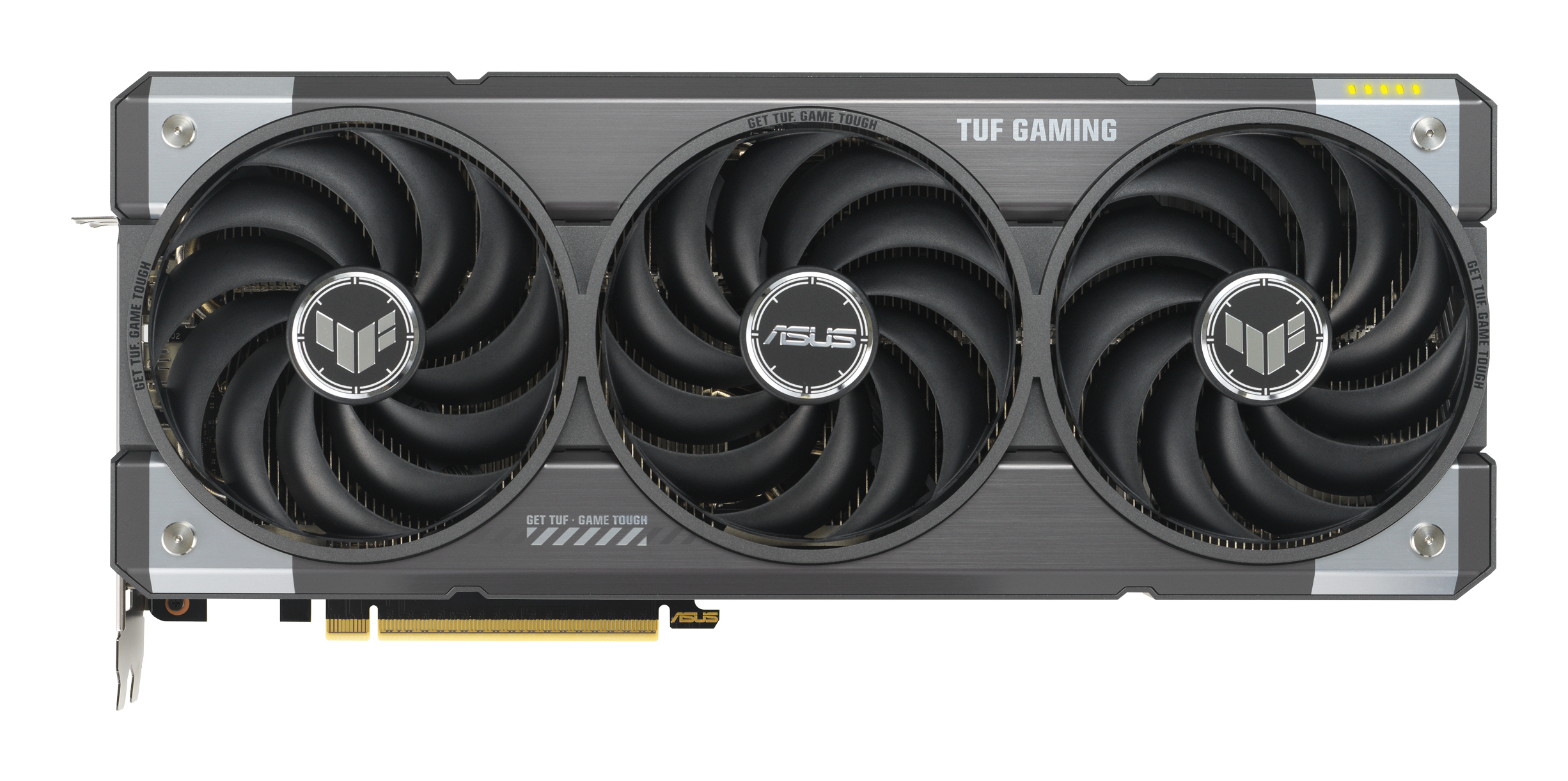Grafikkarte mit drei Lüftern. ASUS TUF GAMING-Logo ist sichtbar.
