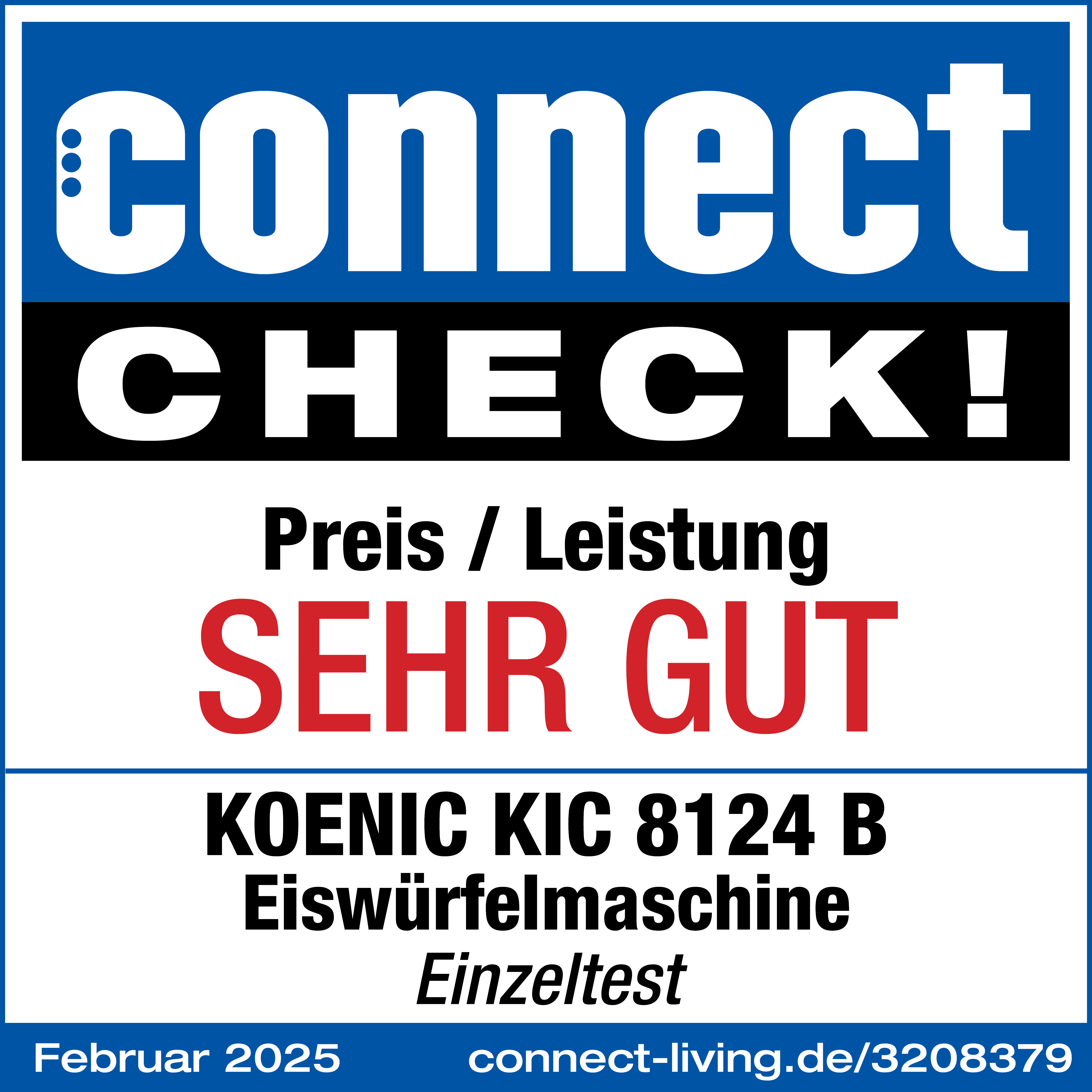 Connect CHECK! Logo mit Text, der anzeigt, dass ein Produkt 'SEHR GUT' im Preis / Leistung ist.