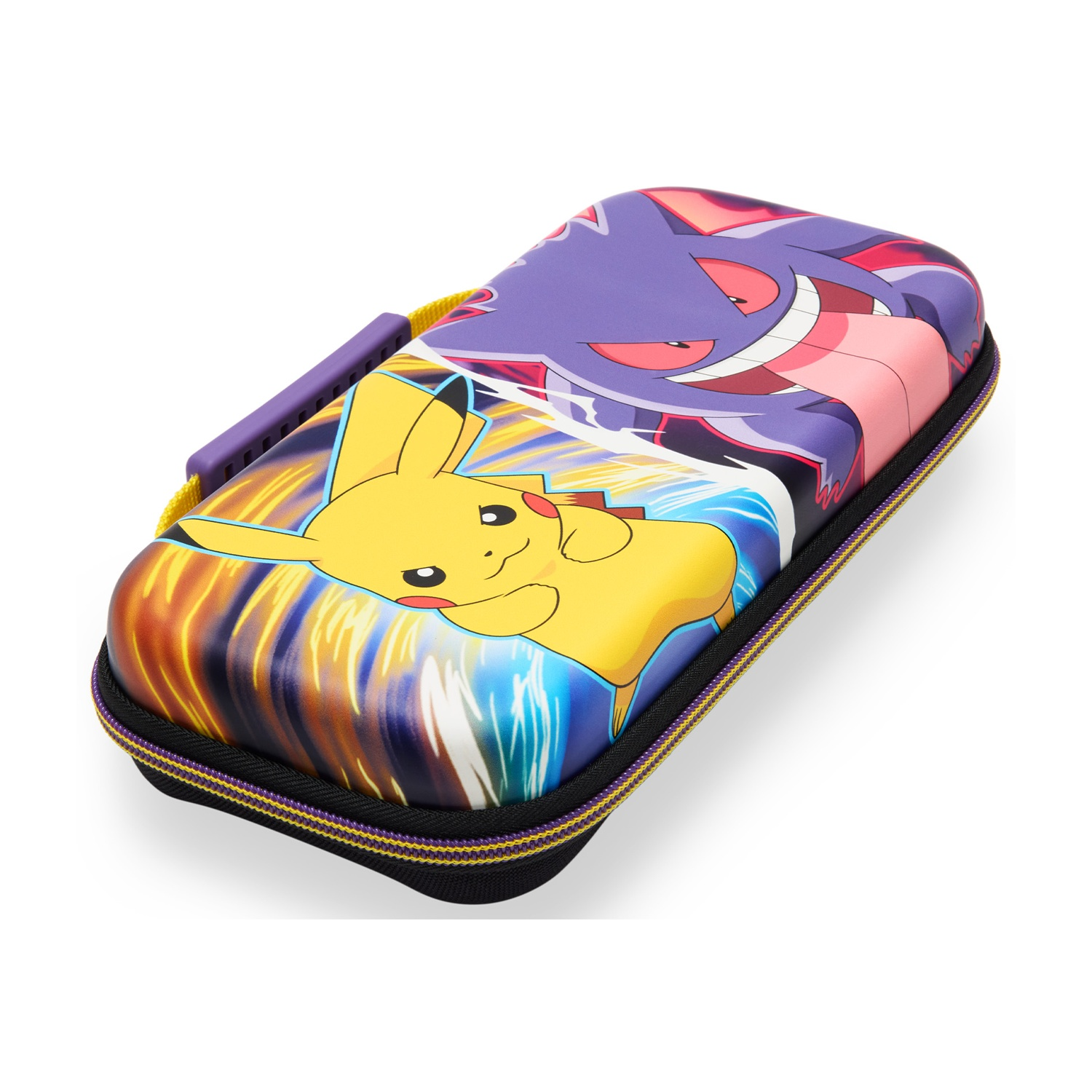 Una custodia di Pokémon con Pikachu e Gengar sopra.