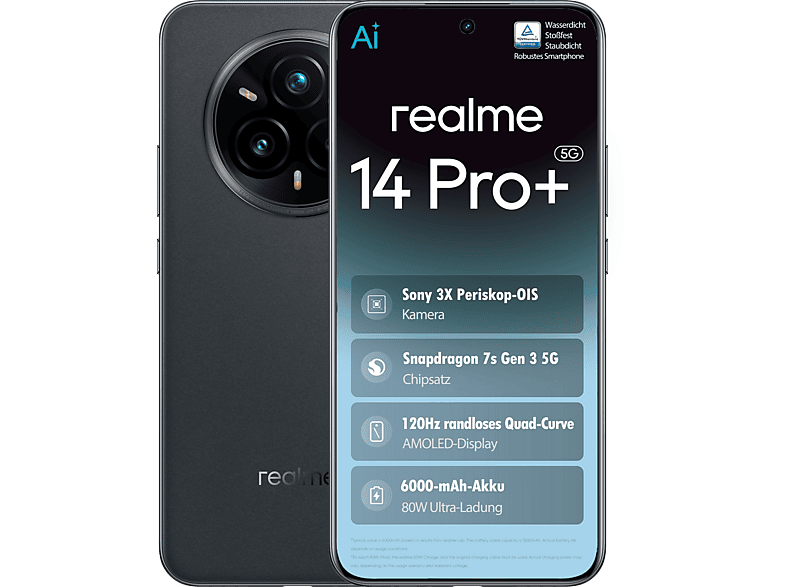 realme 14 Pro+ 5G, 512 GB, Suede Grey, Dual SIM