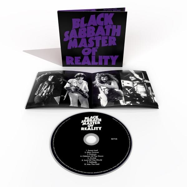 Black Sabbath Albumcover mit CD und Booklet, das Bandmitglieder zeigt.