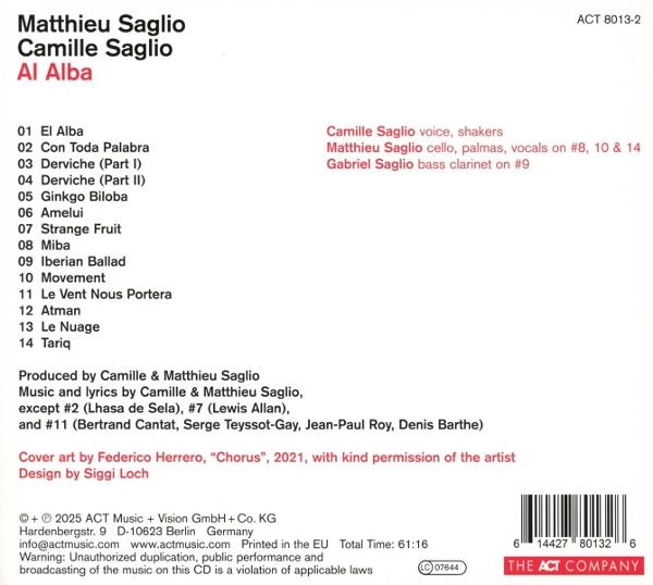 Albumcover. Weißer Hintergrund mit schwarzem und rotem Text. Trackliste und Credits sind sichtbar.