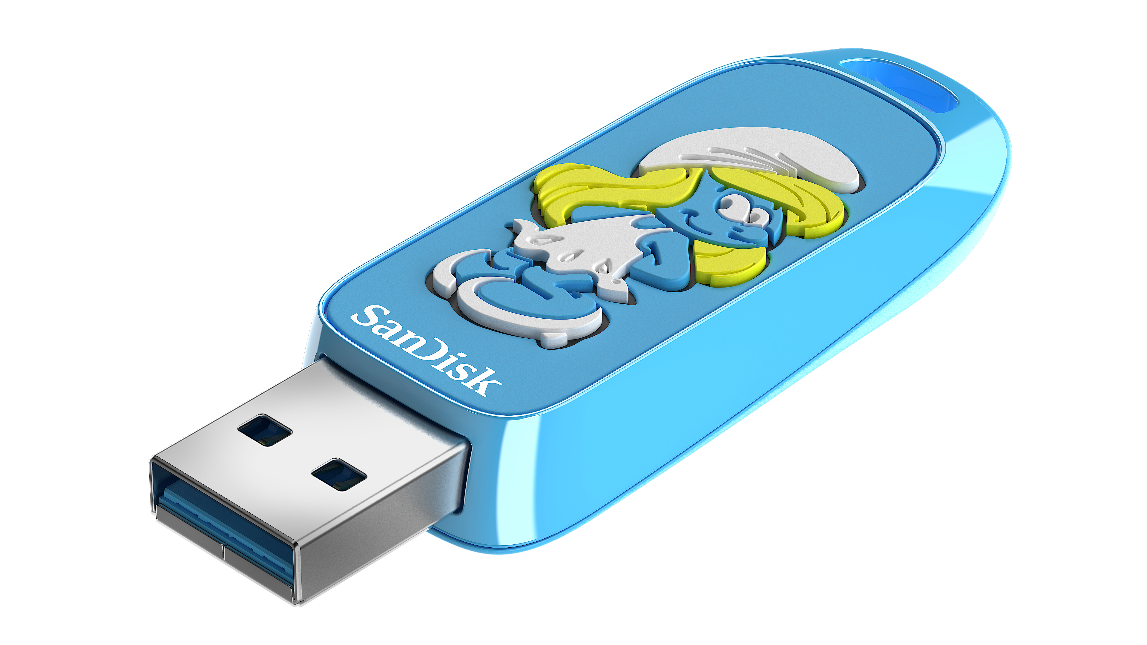 Schwarzer USB-C-Stick, weißer Hintergrund.