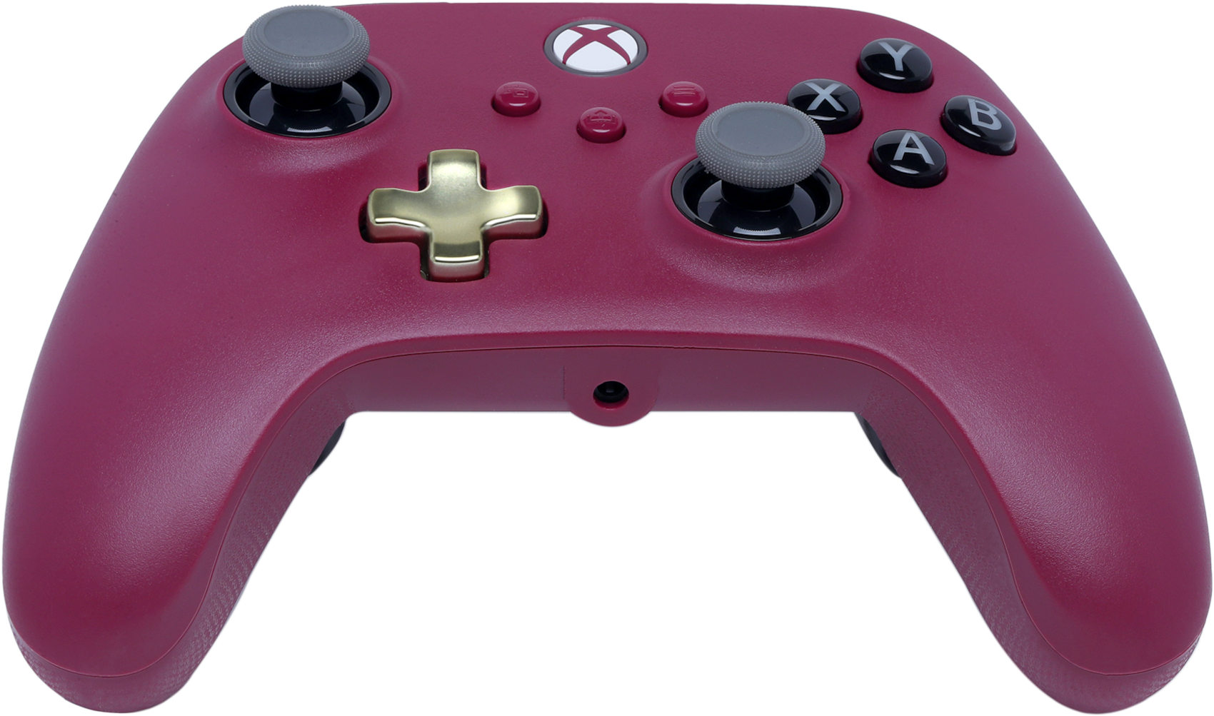 Piros Xbox kontroller arany kereszttel.
