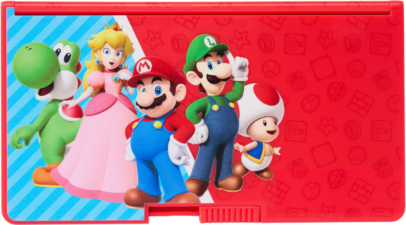 Super Mario Bros. tolltartó rajzolt karakterekkel.