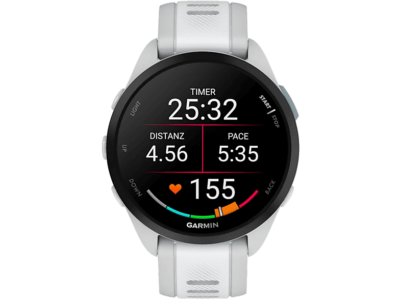 GARMIN Forerunner 165 Music GPS-Laufuhr Faserverstärktes Polymer Silikon, 126 - 203 mm, Dunstgrau/Steinweiss