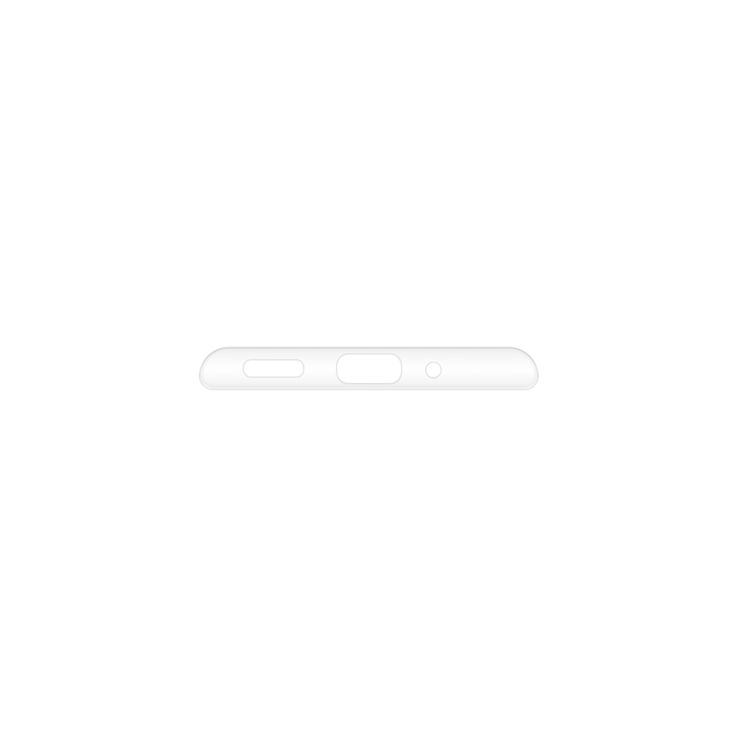 De onderkant van een telefoon. Het heeft poorten voor opladen, audio en gegevensoverdracht.