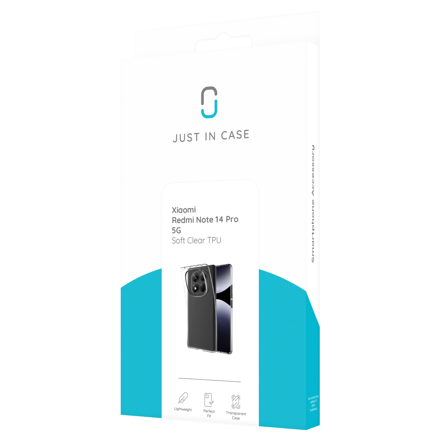 Verpakking van smartphonehoesje, witte doos met telefoonafbeelding.
