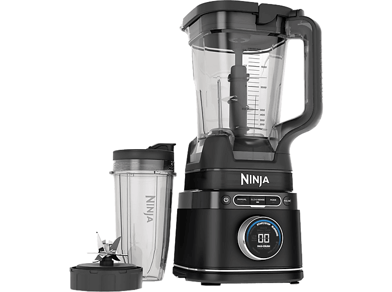 Batidora de vaso - Ninja Detect Power Pro TB301EU, 1200 W, 2.1 l, Pica Hielo, Temporizador, 14 Modos Manuales y 4 Automáticos, Negro