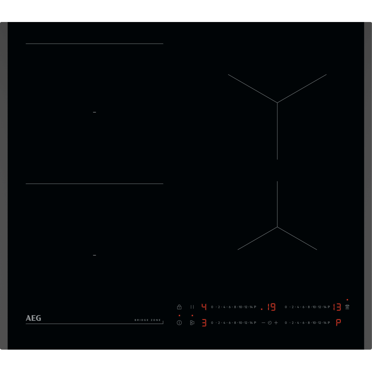 AEG TO64IB00FB Beépíthető indukciós főzőlap 60 cm, SlimFit, Hob2Hood, Bridge, 2+2 zóna, Booster