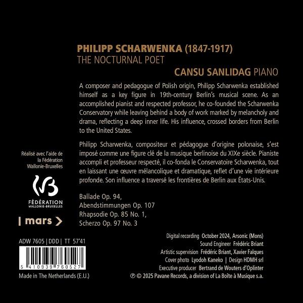Cover eines Musikalbums von Philipp Scharwenka mit Text.