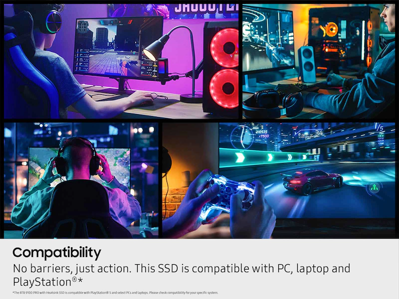 Játékosok kollázsa számítógépeken és konzolokon játszanak, élénk, színes környezetben.