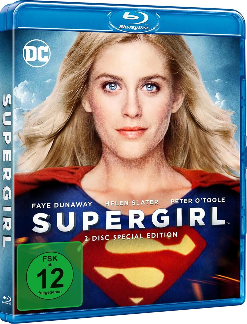 Blu-ray-Disc-Hülle mit einer Frau im Superhelden-Kostüm auf dem Cover.