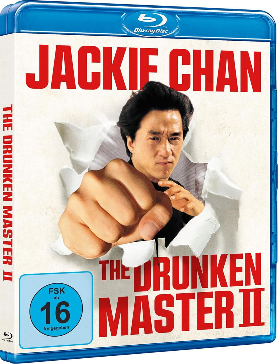 Filmhülle mit Jackie Chan auf dem Cover, der Filmtitel ist The Drunken Master II.