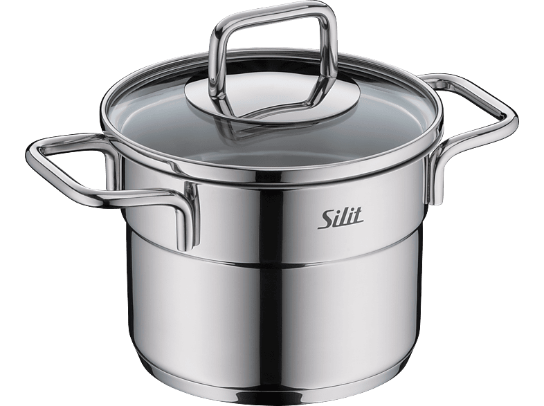 Silit Extra Cook Mini Fleischtopf mit Deckel 14cm (alle Herdarten, Silber, 18/10 Crominox Edelstahl)