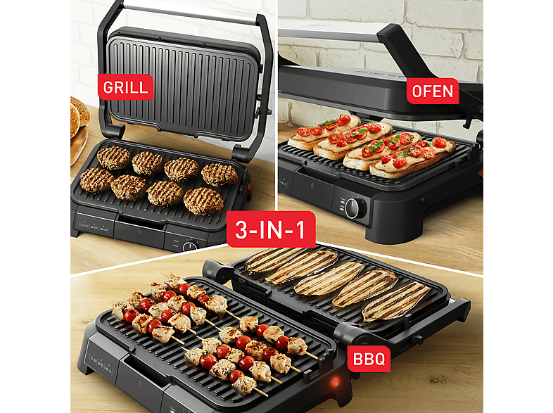 Tefal GC520D SuperGrill 3in1 XL3-in-1 Kontaktgrill, BBQ-Funktion und Ofenposition — Foto 2 von 5