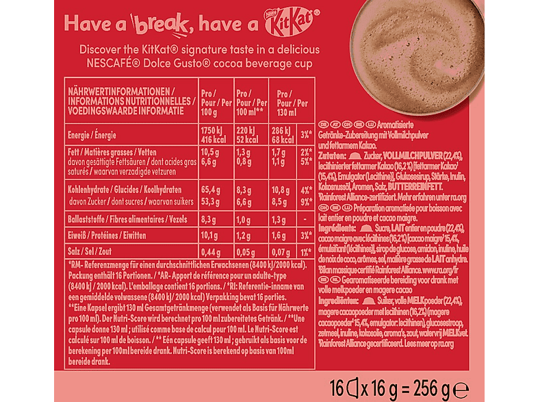 Nescafé Dolce Gusto KitKat 16 Kapseln