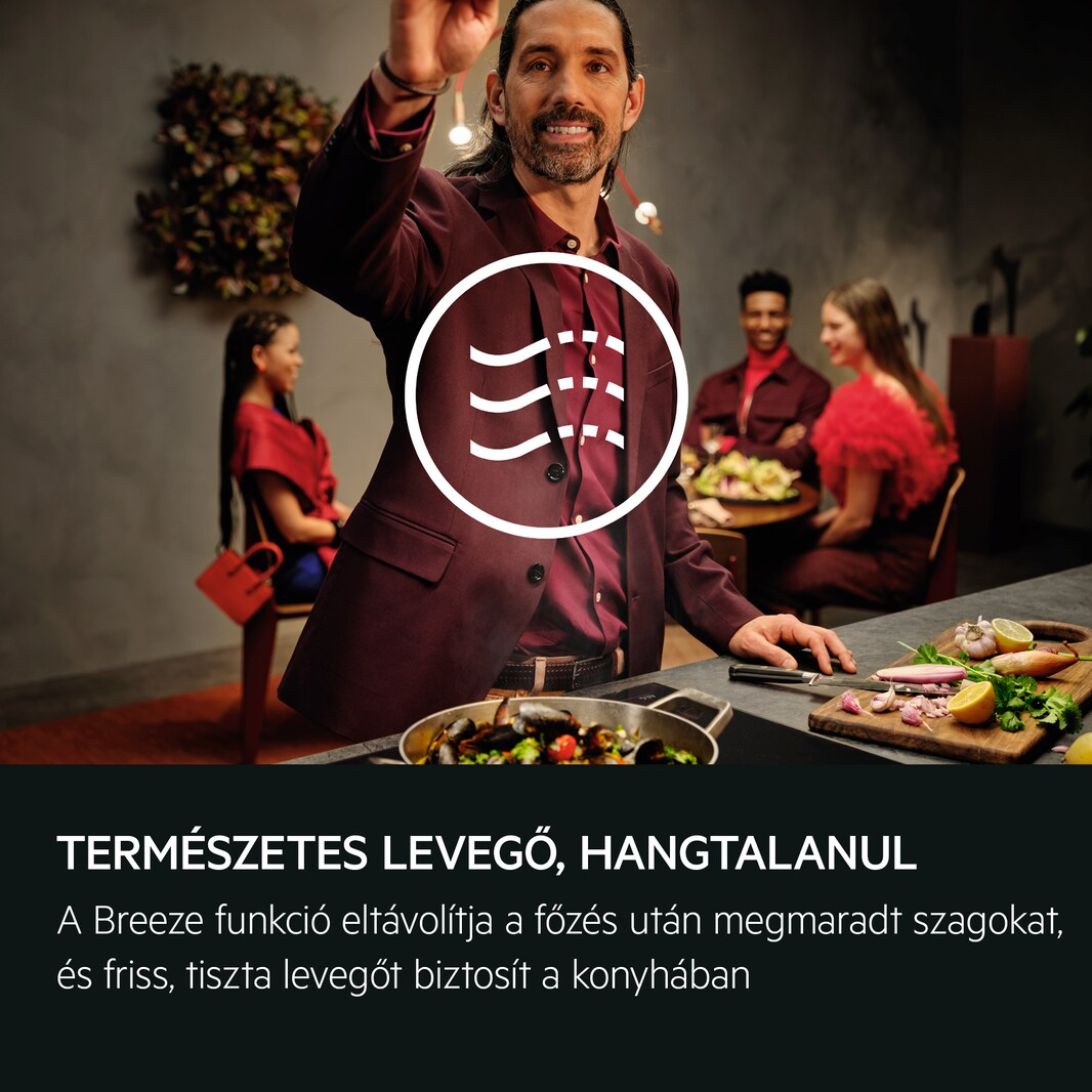 Bordó öltönyös férfi fehér diagrammal a levegő keringéséről és szöveggel.