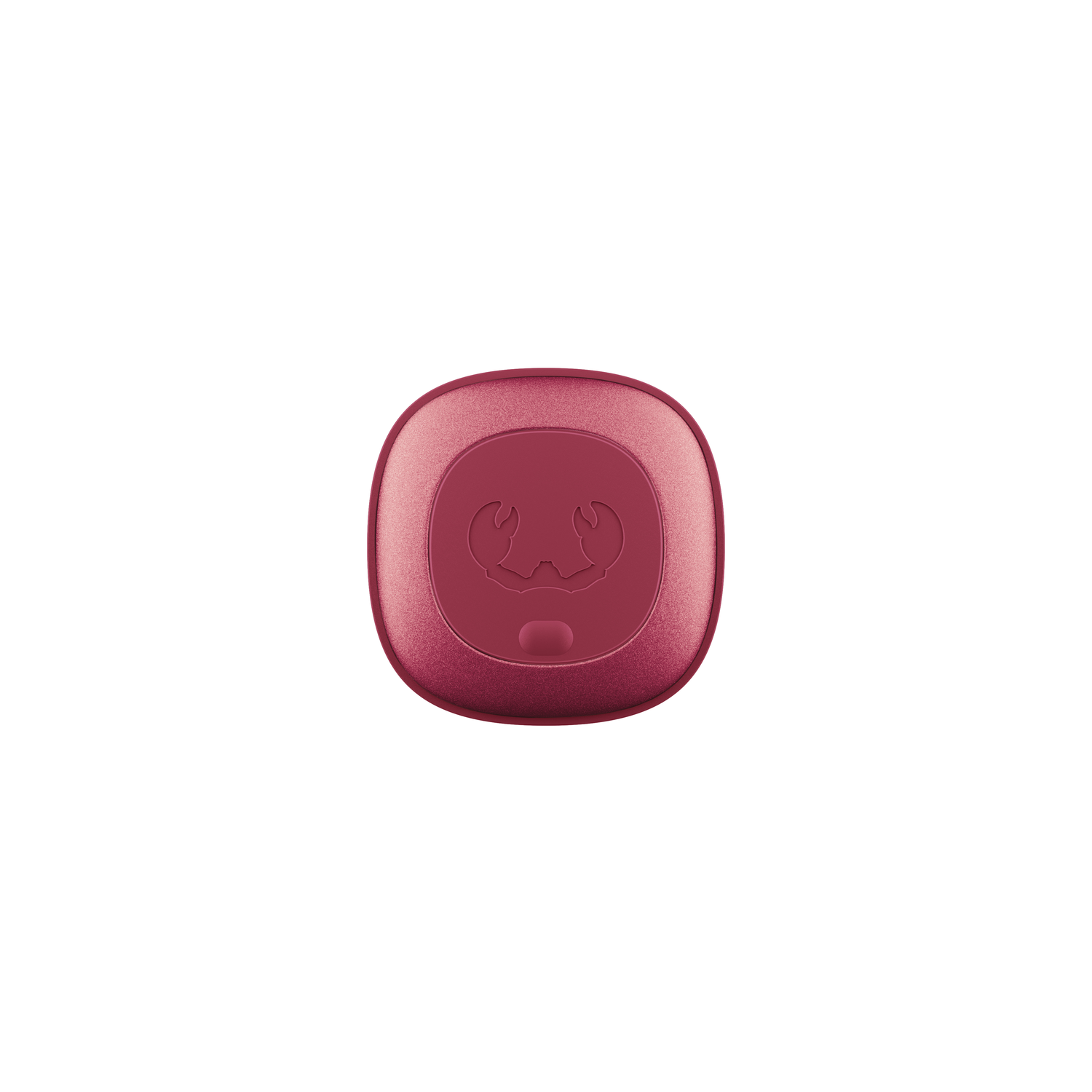 A burgundy-colored, rounded square object with a crab icon.