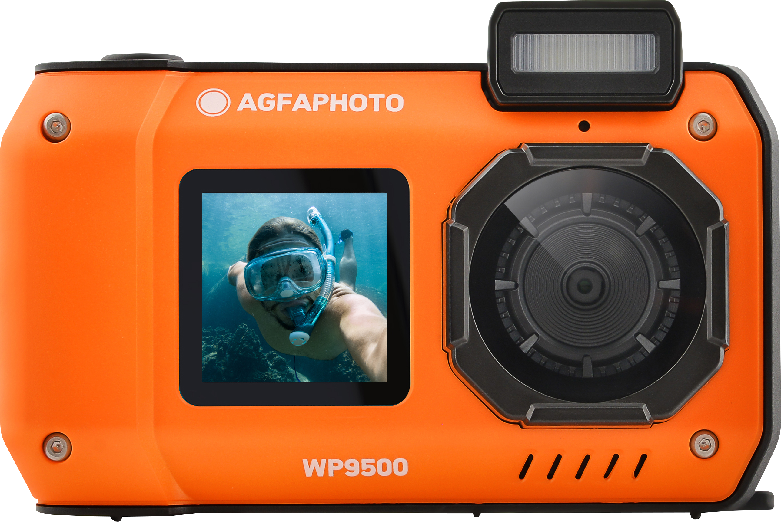 AGFA Realishot WP9500 vízálló digitális fényképezőgép, dupla kijelző, narancs