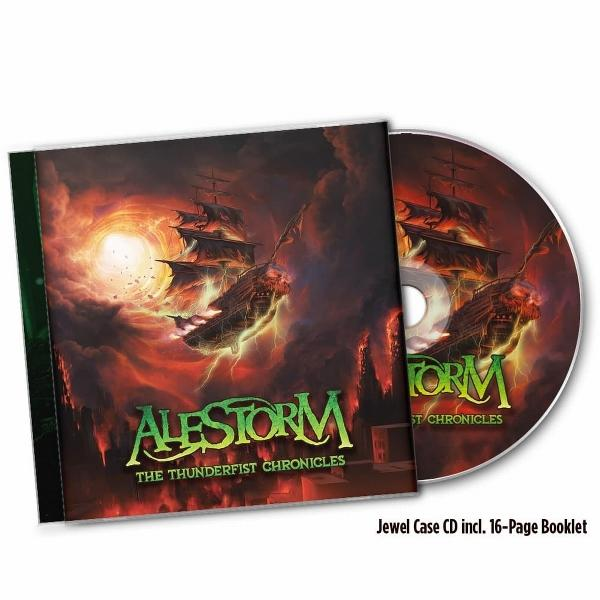 Eine CD-Hülle mit einer CD. Das Cover zeigt ein Schiff in einem Sturm. Die CD ist sichtbar.