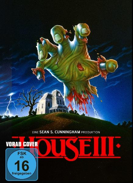 House III DVD-Cover. Zeigt eine grüne Hand mit Blut und ein Haus im Hintergrund.