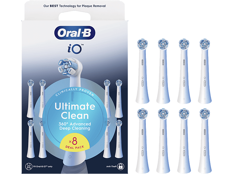 Oral b-Braun – Pack 8 cabezales de recambio Oral-B Series iO Ultimate Clean.