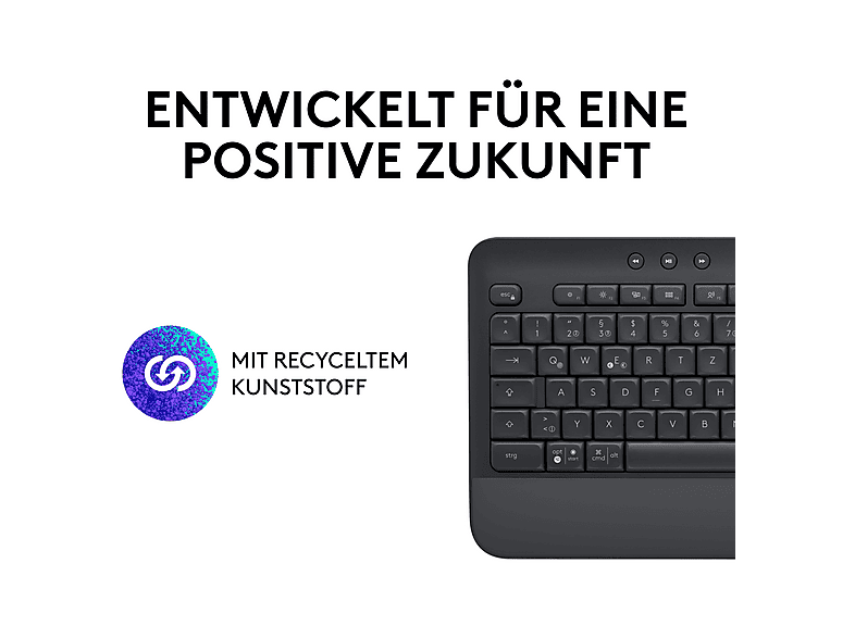 LOGITECH LOGITECH K650 Kabellose Tastatur, DEU (Qwertz), Grafit — Foto 4 von 5