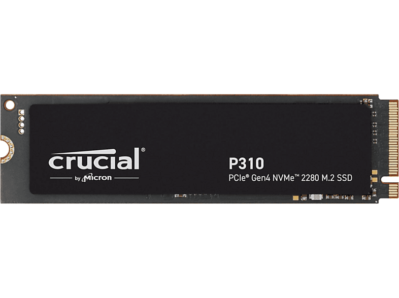 Crucial P310 NVMe, Interno, Velocidad de lectura 7100 MB/s, M.2, Negro