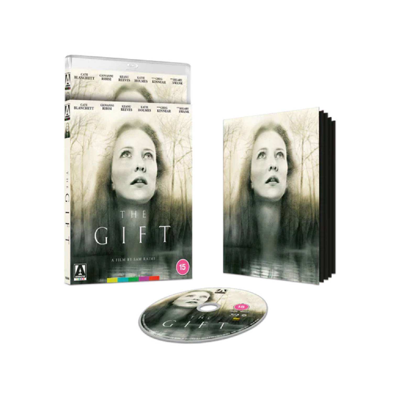 Blu-ray movie set with movie disc and book, featuring a woman's face.