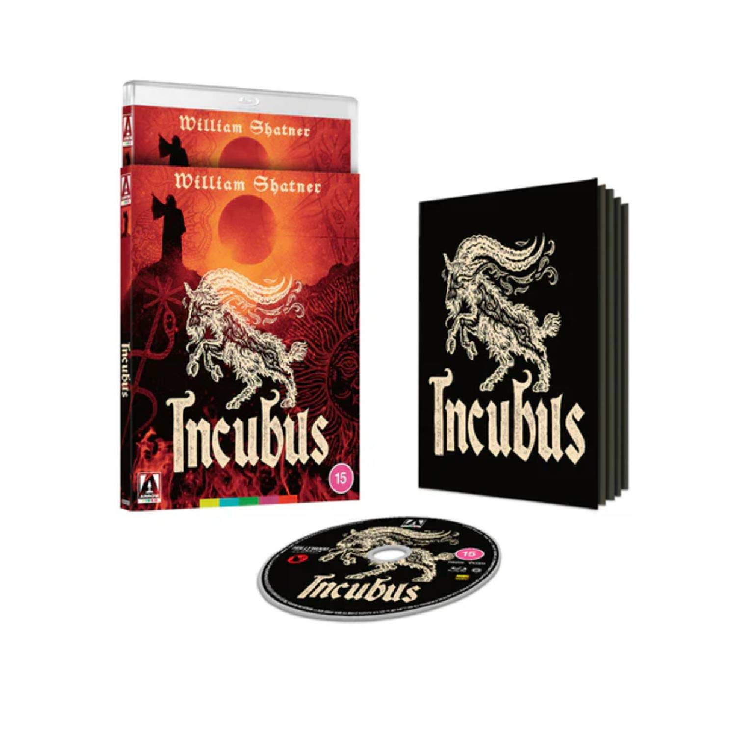 Incubus Blu-ray set with cover art, book, and disc. The artwork shows a horse and a burning sun.