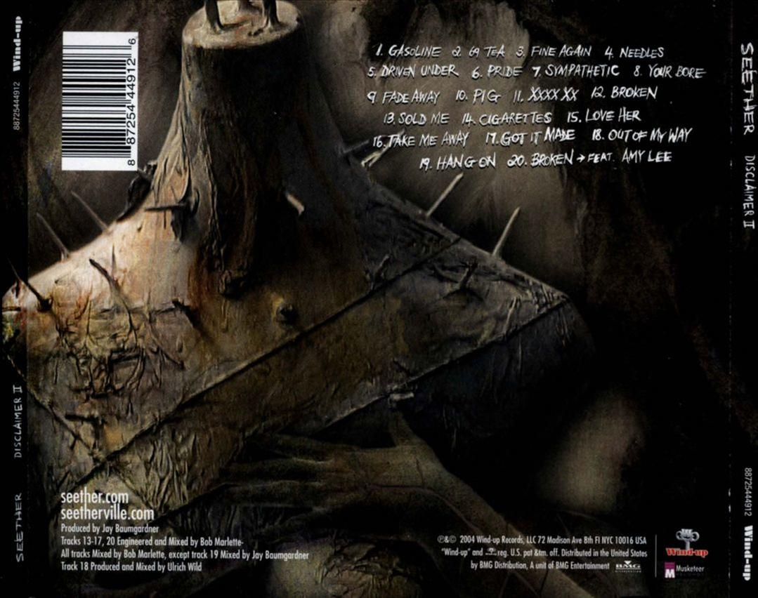 Albumcover der Band Seether, mit Titelliste und Logo.