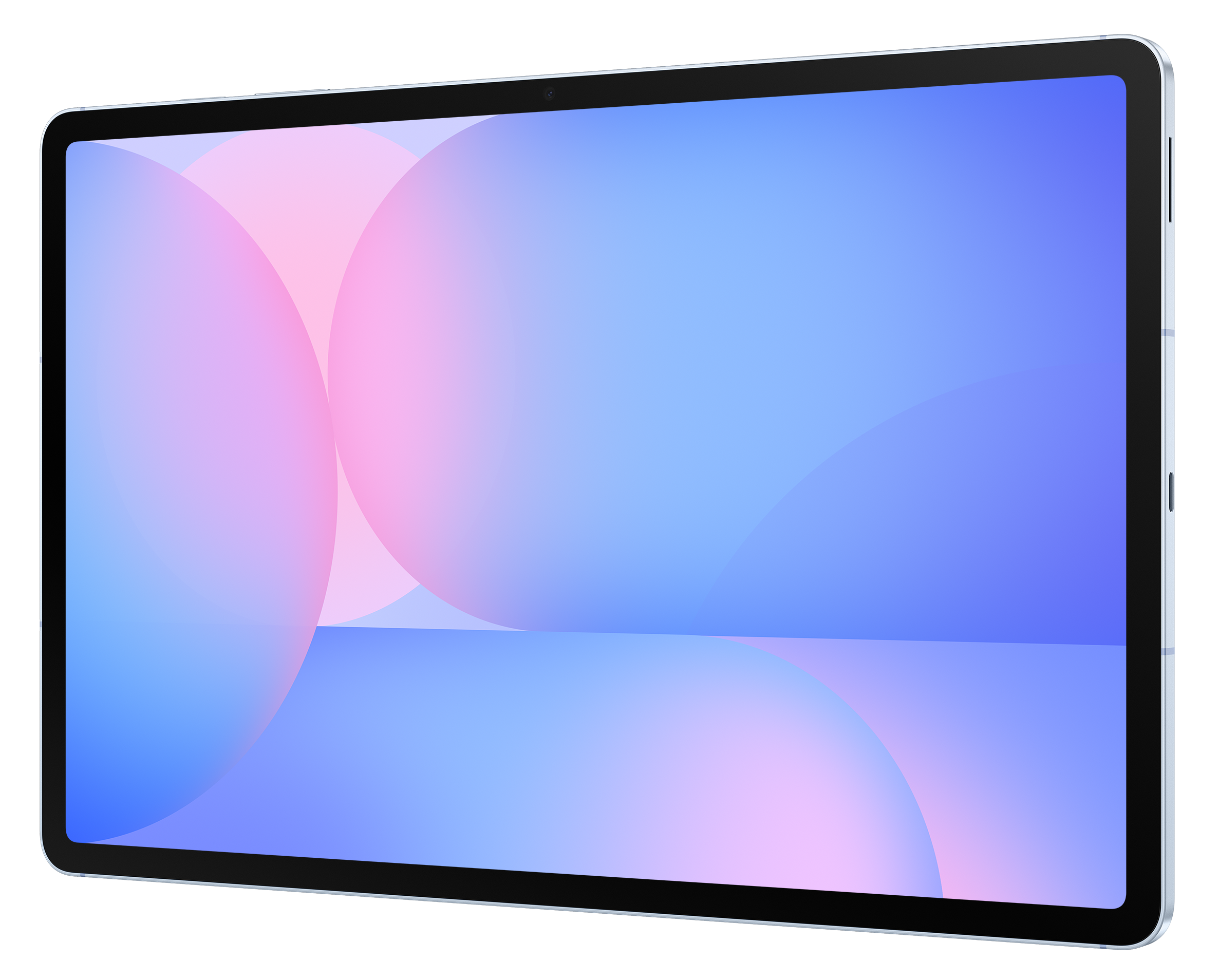 Tablet z ekranem wyświetlającym gradientowe tło.