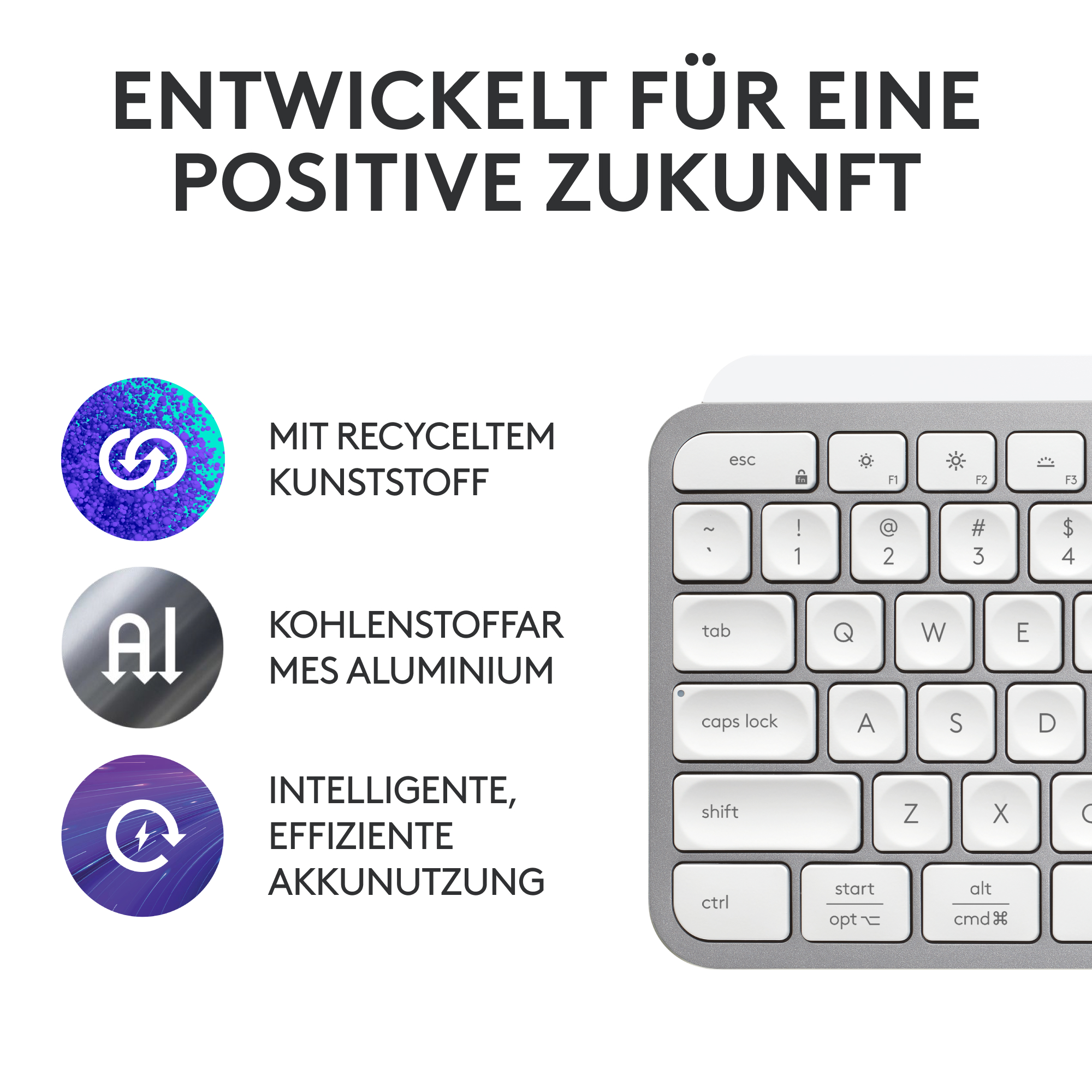 Nahaufnahme einer Tastatur mit Text- und Gestaltungselementen.