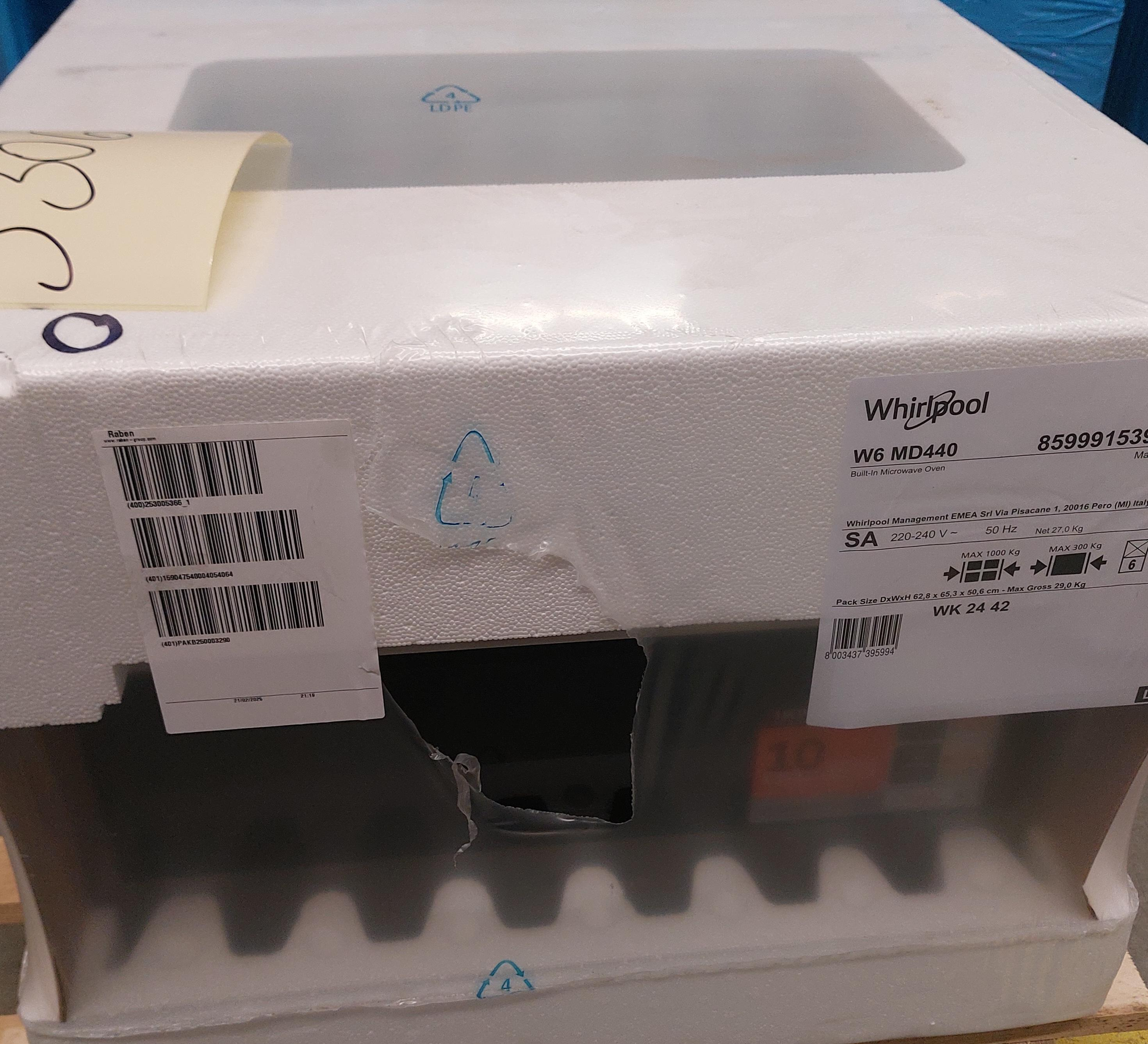 OUTLET - Kuchenka mikrofalowa WHIRLPOOL W6MD440 Srebrno-czarny
