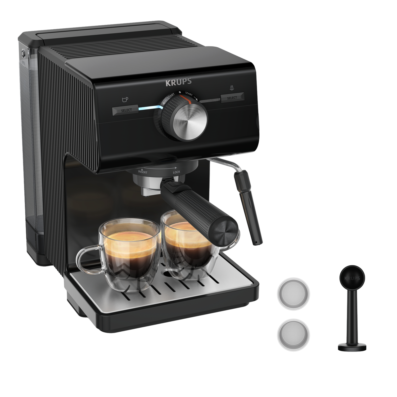 Krups Xp3818 Authentic C50 Pistonmachine - Zwart