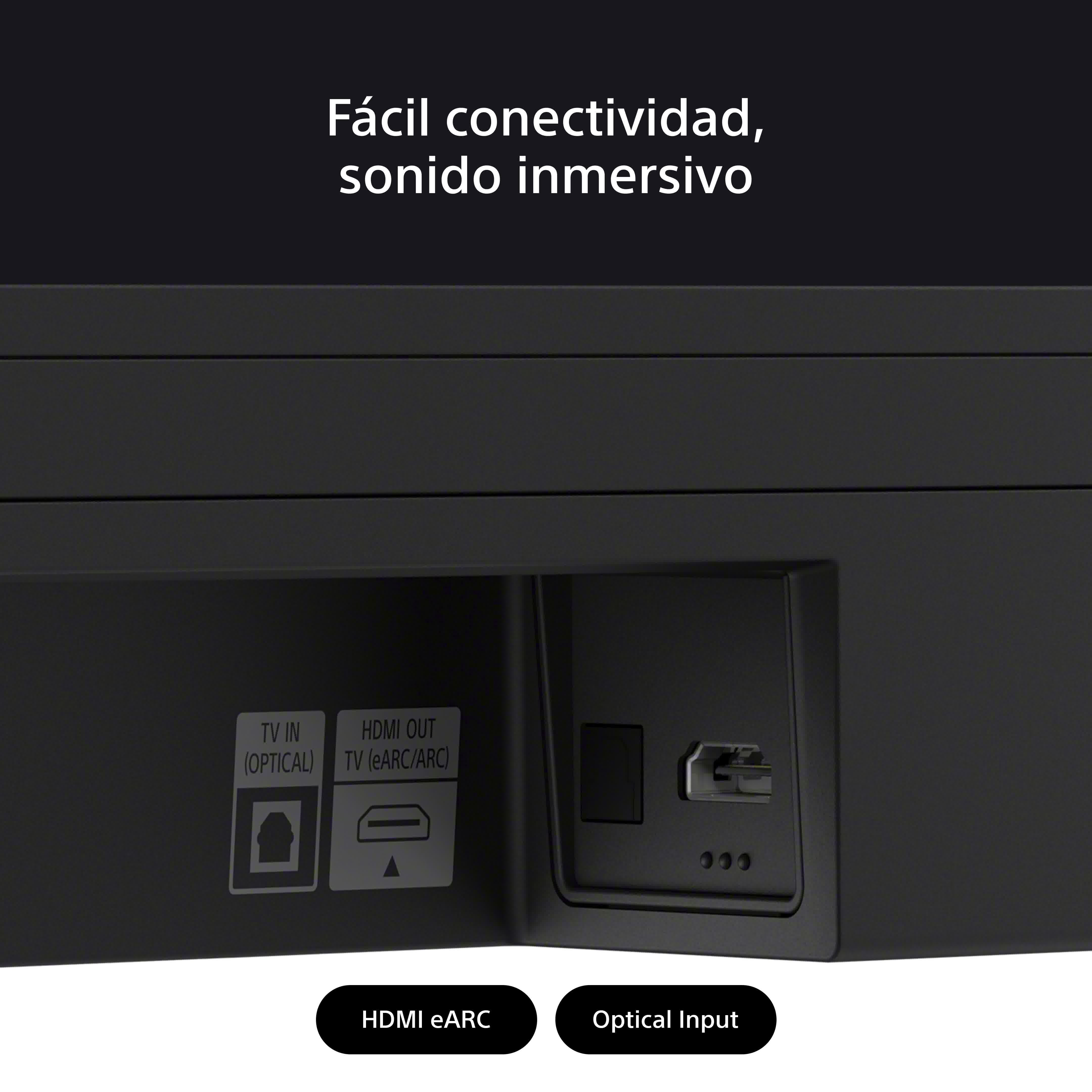 Entradas de la barra de sonido, HDMI y óptica.