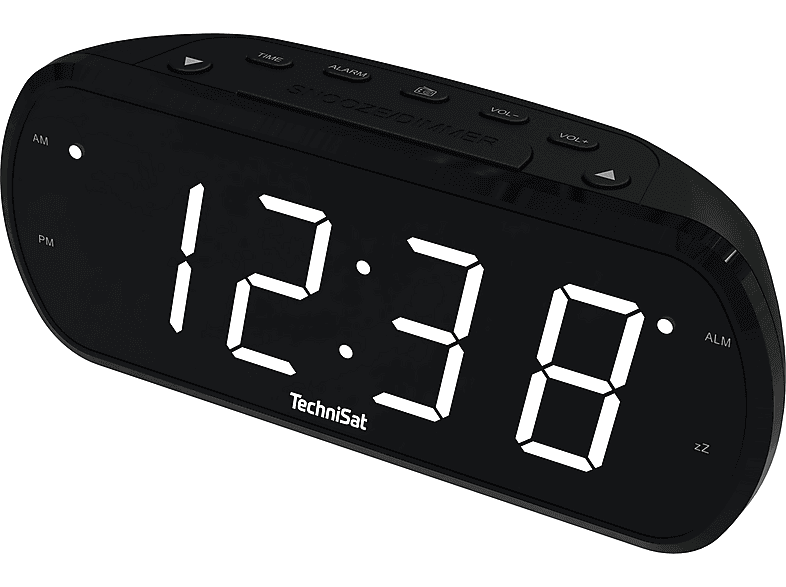 Radiobudzik TECHNISAT Digiclock 1 Czarny, Tuner FM, Regulacja jasności wyświetlacza LED, Gniazdo USB, Zasilanie Bateryjno-sieciowe – zdjęcie 2