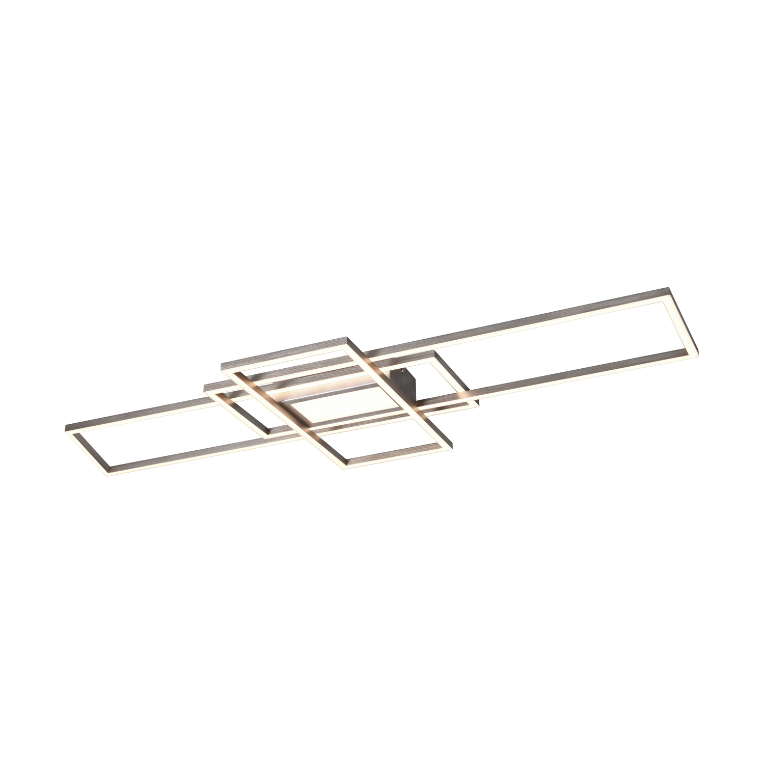 Lampada da soffitto moderna con design geometrico. Cornici rettangolari con luci a led.