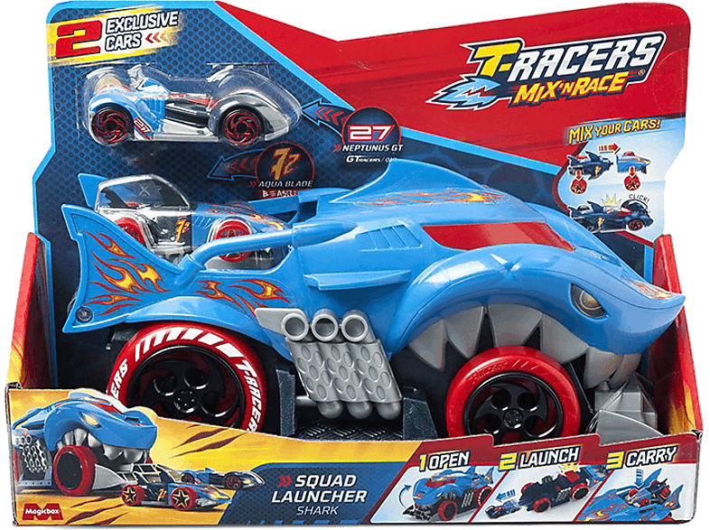 Juego - MagicBox T- Racers Mix 'N Race Squad Launcher Shark