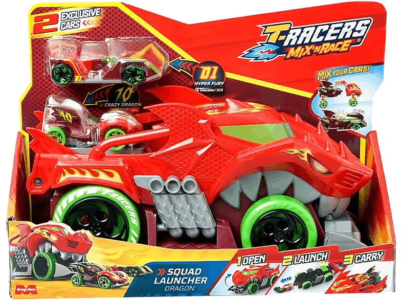 Juego - MagicBox T- Racers Mix 'N Race Squad Launcher Dragon